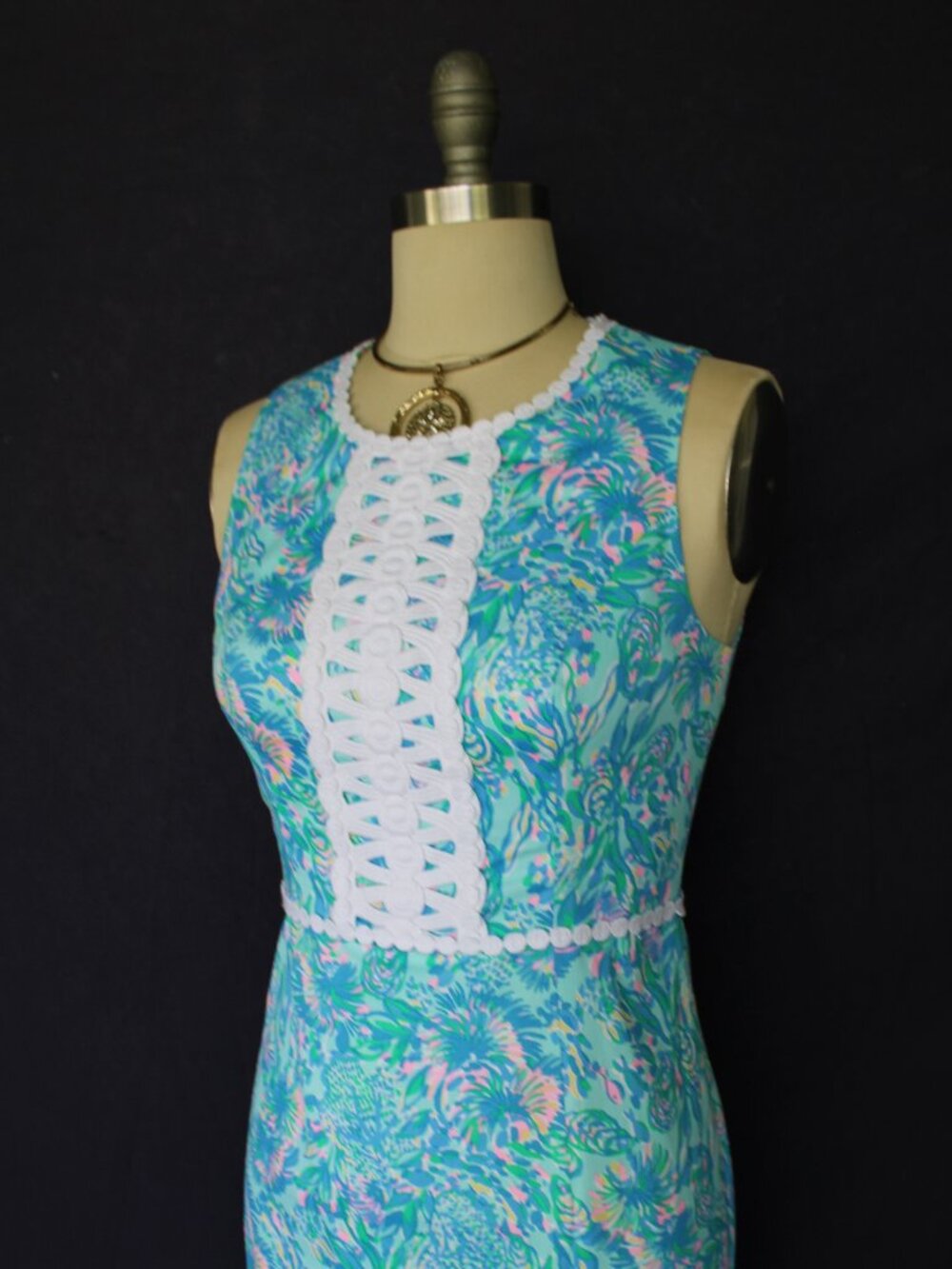 Lilly Pulitzer Ashler Stretch lace Maxi Shift Dress in Coral of the Story NWT 2 - Picture 7 of 13